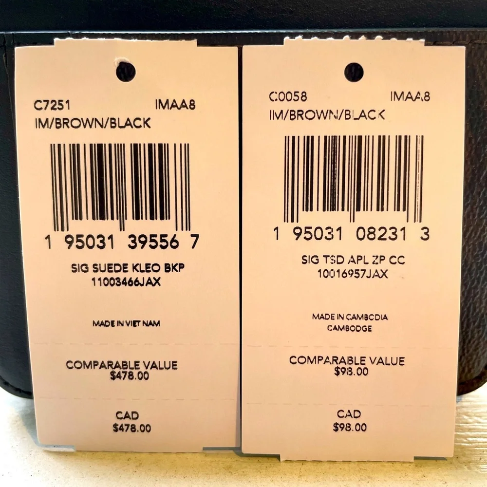 NWT!π€π€COACH KLEO SUEDE, SIGNATURE CANVAS BACKPACK & COACH ZIP CARD CASE! - Picture 9 of 10
